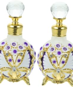 minkissy 2pcs Dubai Essential Oil Bottle Decorative Fragrance Container Butterfly Perfume Bottles Arabic Perfume Bottles Arab Perfumes Terrarium Travel Dispenser Bottle Egypt Glass Vintage
