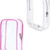 2 Pack Clear TSA Approved Toiletry Bag, Airplane Travel Essentials for Long Flight Flying Europe International Must Haves Small Quart Size Makeup Pouch Toiletries Liquids Women Men Christmas Gifts