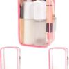 2 Pack Cute Pink Small Makeup Bag 1 Quart Size TSA Approved Toiletry Bag Clear Zipper Pouch Long Flight Must Haves International Airplane Travel Essentials for Flying Overseas Gift Bag