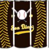 20oz Skinny City San Diego Tumbler，Gifts for Baseball Fans, Sports Insulated Stainless Steel Cup with Lid and Straws, Reusable Travel Coffee Mug Water Bottle