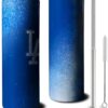 20oz Skinny City Tumbler for Baseball Fans Gift, Sports Insulated Stainless Steel Cup with Lid and Straws, Reusable Travel Coffee Mug Water Bottle
