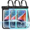 3-Pack Waterproof Phone Pouch, Cruise Ship 2024 Essentials Must Haves Dry Bag for Vacation Beach Travel Kayak Summer Accessories, Water Proof Case for iPhone 15 14 13 12 Plus Pro Max Galaxy Pixel