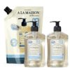 A LA MAISON French Liquid Hand Soap, Fresh Sea Salt Pump and Eco-Friendly Refill Bundle – Natural Hand Wash Made with Essential Oils (16.9 oz 2 Pack + 33.8 oz)