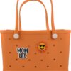 Beach Rubber Bag Tote Bag,Extra Large Waterproof Travel Women Handbag with Charms for Sports Beach Groceries Pool