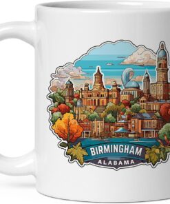 Birmingham Alabama Mug Women Men Ceramic Mugs Tea Coffee Cup with Handle Cute White – 11 oz Funny Novelty Graphic Design Print ID44994