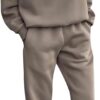 DOLKFU Women 2 Piece Outfits 1/2 Zipper Collared Hoodies High Waist Pants with Pockets Lounge Sets Loose Sweatsuit