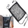 Dog Car Net Barrier for Cars SUVs, Double Layer Design, Car Divider & Storage Bag, Easy Install, Universal Stretchable Automotive Seat Divider