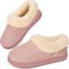 EverFoams Women’s Faux Fur Bootie Slippers Ladies House Shoes with Bedroom Memory Foam and Indoor Outdoor Rubber Sole