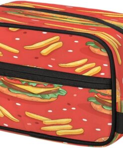 Food Hamburg Toiletry Bag Dopp Kit Makeup Bag Travel Toiletry Bag for Women Men Portable Organizer Shaving Bag for Toiletries Accessories