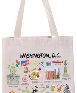 G2TUP Washington DC Gift Washington DC Lover Tote Bag Washington DC Tourist Travel Bag Washington DC Souvenir Handbag
