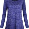 Kimmery Workout Tops for Women Long Sleeve Shirts for Women Quick Dry Line Decor Yoga Tops Sizes S-3XL
