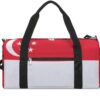 Lightweight Singapore Flag Duffel Bag for Boys Girls with Wet Pocket Gym Tote