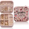 London Travel Gift Jewelry Box for Women, London Lover Souvenirs Gifts, London City Themed Gifts for Traveller Women Friends, London Trip Gift Travel Small Travel Jewelry Case Organizer
