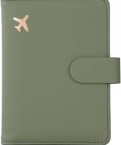 Melsbrinna Premium Leather Passport Holder Covers Case, Waterproof Rfid Blocking Travel Wallet Passport Holder with Pen Holder, Cute Passport Book for Women/Men