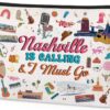 Nashville Travel Gift Makeup Bag for Nashville Lover Gifts Cosmetic bag Country Music Themed Gifts for Traveller Women Friends Sister Funny Zipper Pouch