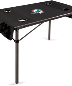 PICNIC TIME NFL Portable Soft Top Travel Table, Black