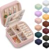 Parima Travel Jewelry Case Organizer – Gifts for Women Girls Jewelry Box, Travel Essentials, Birthday Gifts for Women, Mom, Friends, Sister, Bridesmaid Gifts for Women Pink Jewelry Box