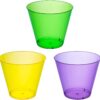 Party Essentials Hard Plastic 50 Count Party Cups/Tumblers, 9-Ounce, Mardi Gras Mix