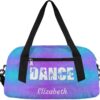 Personalized Kids Gym Bag, Custom Sport Duffel Bag, Dance Bag Weekender Bags Travel Duffel Bag for Boy & Girl Dance Glitter