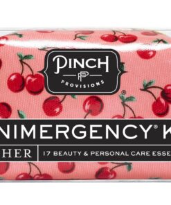 Pinch Provisions Very Cherry Minimergency Kit, Includes 17 Travel-Sized Cosmetic Essentials, Convenient for Purses, Emergency Beauty Accessories, Gifts for Holiday’s & Birthday’s, Coral
