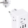 Spain Greece France Travel Power Adapter, Type E/F International Power Adapter with 3 Outlets 3 USB Charging Ports, Travel Essentials US to Europe Iceland Germany