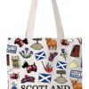 TSOTMO Scotland Makeup Bag Gift Edinburgh Gift Scotland Is Calling And I Must Go Zipper Bag Gift For Scottish (SCOTLAND tote)