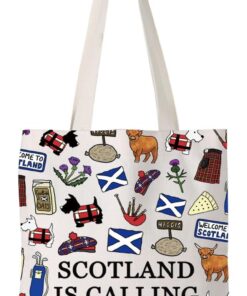 TSOTMO Scotland Makeup Bag Gift Edinburgh Gift Scotland Is Calling And I Must Go Zipper Bag Gift For Scottish (SCOTLAND tote)