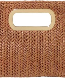 Top Handle Straw Clutch