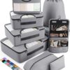 Veken 8 Set Packing Cubes for Travel, Suitcase Essentials Organizer Bags Set for Luggage, Road Trip Travel Accessories in 4 Sizes (Extra Large, Large, Medium, Small)