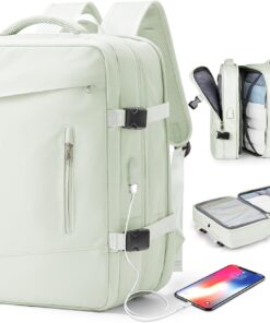 WONHOX Travel Backpack for Women Men, Laptop Backpack with Shoe Compartment,Waterproof Hiking Carry on Backpack