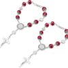 Ziciner 2 PCS Car Rosary for Rearview Mirror, Personalized Blessing Rear View Mirror Hanging Decors, Auto Rearview Mirror Rosary Pendant, Car Interior Hanging Accessories (Red)
