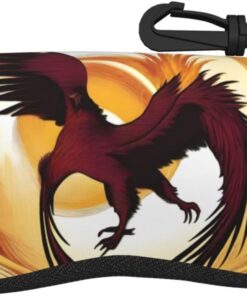 phoenix down Men’s and Women’s Eyeglass Cases, Softshell, Classic, Lightweight Neoprene Zipper Bag, Travel Accessories