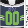 Rugby Customized Name Laundry Basket, Personalized Football Laundry Hamper Bag for College Dorm, Collapsible Travel Bathroom College Essentials Storage, 12.6 x 22.7 Seattle