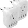 2 Pack European Travel Plug Adapter, VINTAR International Power Plug Adapter with 2 Outlets, 3 USB and 1 USB-C, 6 in 1 Travel Essentials for US to Most of Europe EU Italy France Spain Greece, Type C
