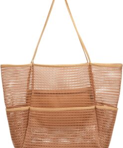 Beach Bag – Mesh Beach Tote Bag for Women Valentines Day Gifts for Her Waterproof Pool Bag for Beach Vacation Pool Travel