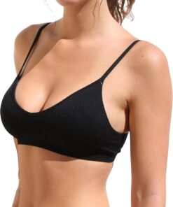 Blue 55 Women’s Bralette Wireless Padded Bra Top Sexy Everyday Basic Deep V-Neck