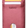 Buffway Mens Slim Wallet, Minimalist Thin Front Pocket Leather Credit Card Holder with RFID Blocking for Work Travel