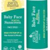 Earth Mama Baby Face Mineral Sunscreen Stick SPF 40 | Reef Safe, Non-Nano Zinc, Contains Organic Cocoa Butter & Aloe | Babies, Kids & Family 0.74-Ounce