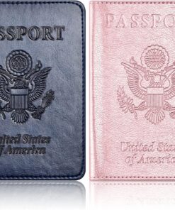Eoehro 2Pack Passport Holder Wallet Cover Case, Travel Essentials for Women and Men