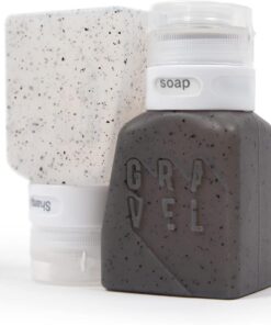 Gravel Travel Bottles 3oz (2-Pack) – Leakproof, BPA-Free, TSA Approved with Label System (Clear & Gray)