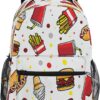 Hamburg French Fries Hot Dogs Kid’s Backpack Boys Girls Backpacks 16 inch Casual Daypack Back Pack Bag with Adjustable Shoulder Strap Zipper Travel Bags