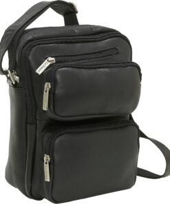 Le Donne Leather Multi-Pocket Men’s Bag – Premium Full-Grain Colombian Vaquetta Cowhide Leather Men’s Shoulder Bag, 10.5”