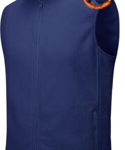 MAGCOMSEN Men’s Fleece Vests Zip Up Sleeveless Vest with Pockets Winter Warm Outerwear Jacket for Hiking Outdoor Golf