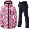 Male And Famale Ski Jackets And Pants Set Windproof Insulated Snowsuit Winter Warm Snowboarding Snow Coat Men