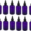 Natural Farms 4 oz Purple Boston Plastic Bottles -12 Pack Empty Bottle Refillable – BPA Free – Essential Oils – Aromatherapy | Black Twist Top Cap – Made in the USA