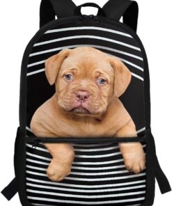 POLERO Dogue de Bordeaux Backpack for Dog Lovers 3D Print Bookbag for School Casual Travel Daypack
