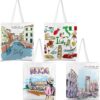 Paterr 4 Pcs City Souvenirs Gifts New York Chicago Seattle Los Angeles Boston San Francisco Italy Paris Souvenir Gifts Bag