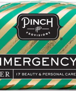 Pinch Provisions Candy Stripe Minimergency Kit, Includes 17 Travel-Sized Cosmetic Essentials, Convenient for Purses, Emergency Beauty Accessories, Gifts for Christmas & Birthday’s, Green