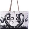 Sea Bags Recycled Sail Cloth Octopus Beach Tote Water Resistant Boating Beach Bag, Large Travel Tote Interior and Exterior Pockets