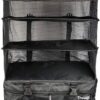 Stow-N-Go Portable Hanging Travel Shelves, Packing Organizer for Luggage. Carry on Closet for Clothes. Expandable Packing Cube. Travel Essentials. (Black – XL, XL = (L) 17.7″ x (W) 11.8″)